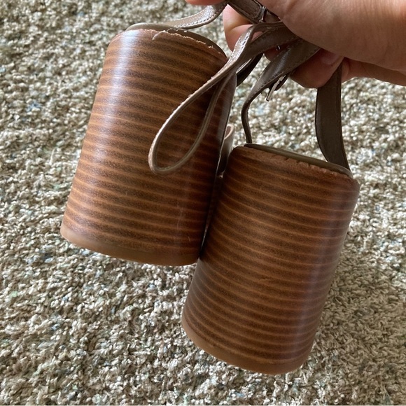 NWOB Jeffery Campbell Free People Naomi Taupe Leather Platform Heels Sz 8.5 - Picture 5 of 6